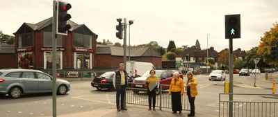 Richard looking at the Bat and Ball junction with Sevenoaks Town and District Councillors