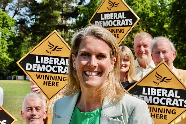 Tara Matthews with Lib Dem diamonds